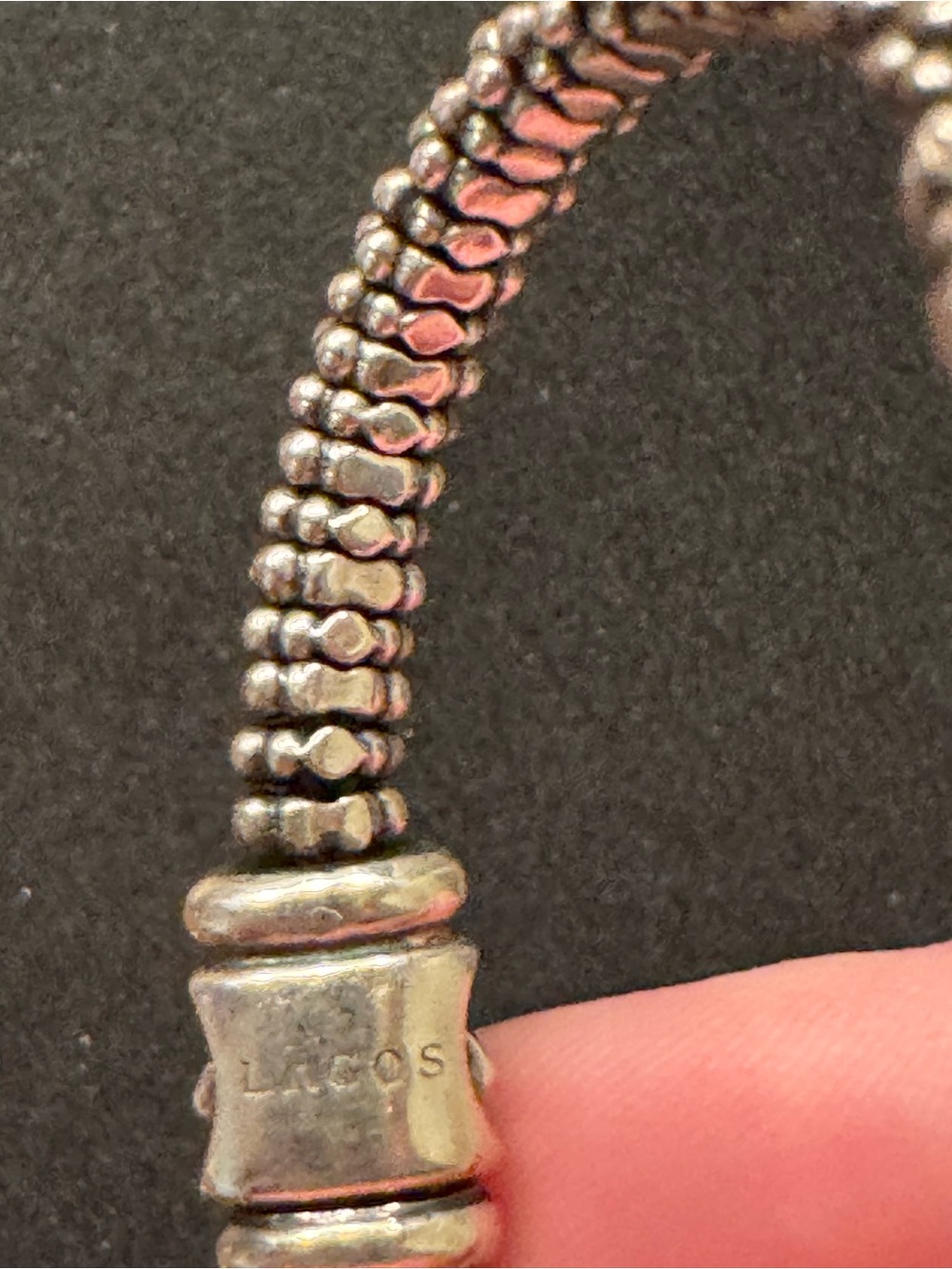 AUTHENTIC LAGOS Caviar Diamond and Sterling Silver Bracelet - Picture 6 of 9